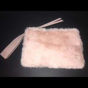 Pink Faux fur clutch